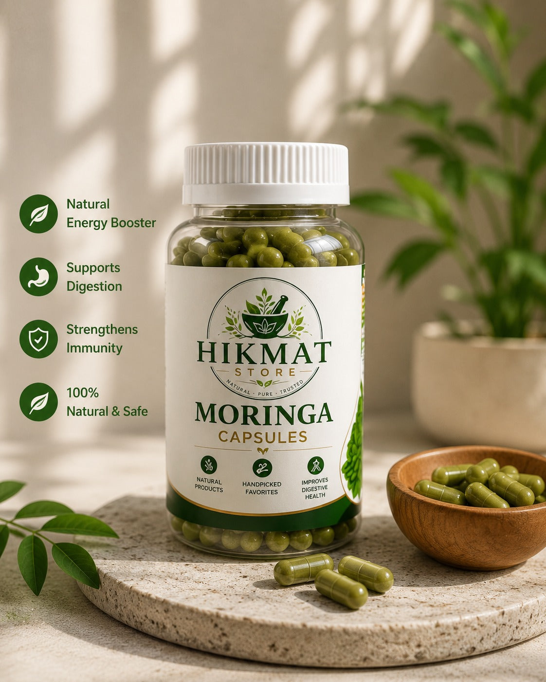 Hikmat Store Moringa Powder - 100% Natural Superfood